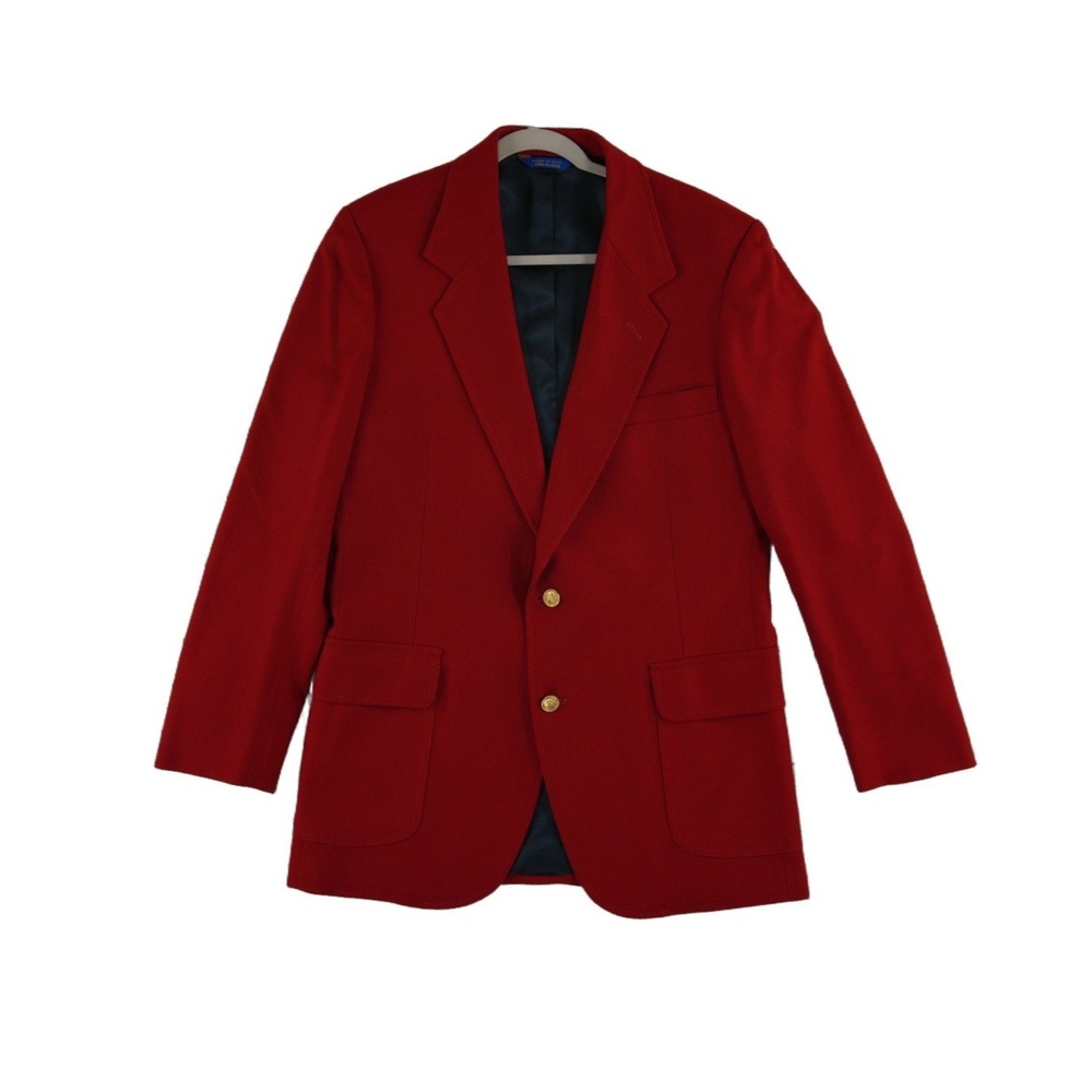 Pendleton Blazer Men's Size 40 Long 40L Red 100% Virgin Wool Gold Button USA